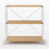 【新古品】ステンレスユニットシェルフ　オーク材棚セット　ワイド　小