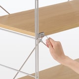 【新古品】ステンレスユニットシェルフ　オーク材棚セット　ワイド　小