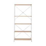 【新古品】ステンレスユニットシェルフ　オーク材棚セット　ワイド　大