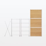 【新古品】ステンレスユニットシェルフ　オーク材棚セット　小