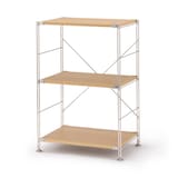 【新古品】ステンレスユニットシェルフ　オーク材棚セット　小