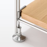 【新古品】ステンレスユニットシェルフ　オーク材棚セット　大