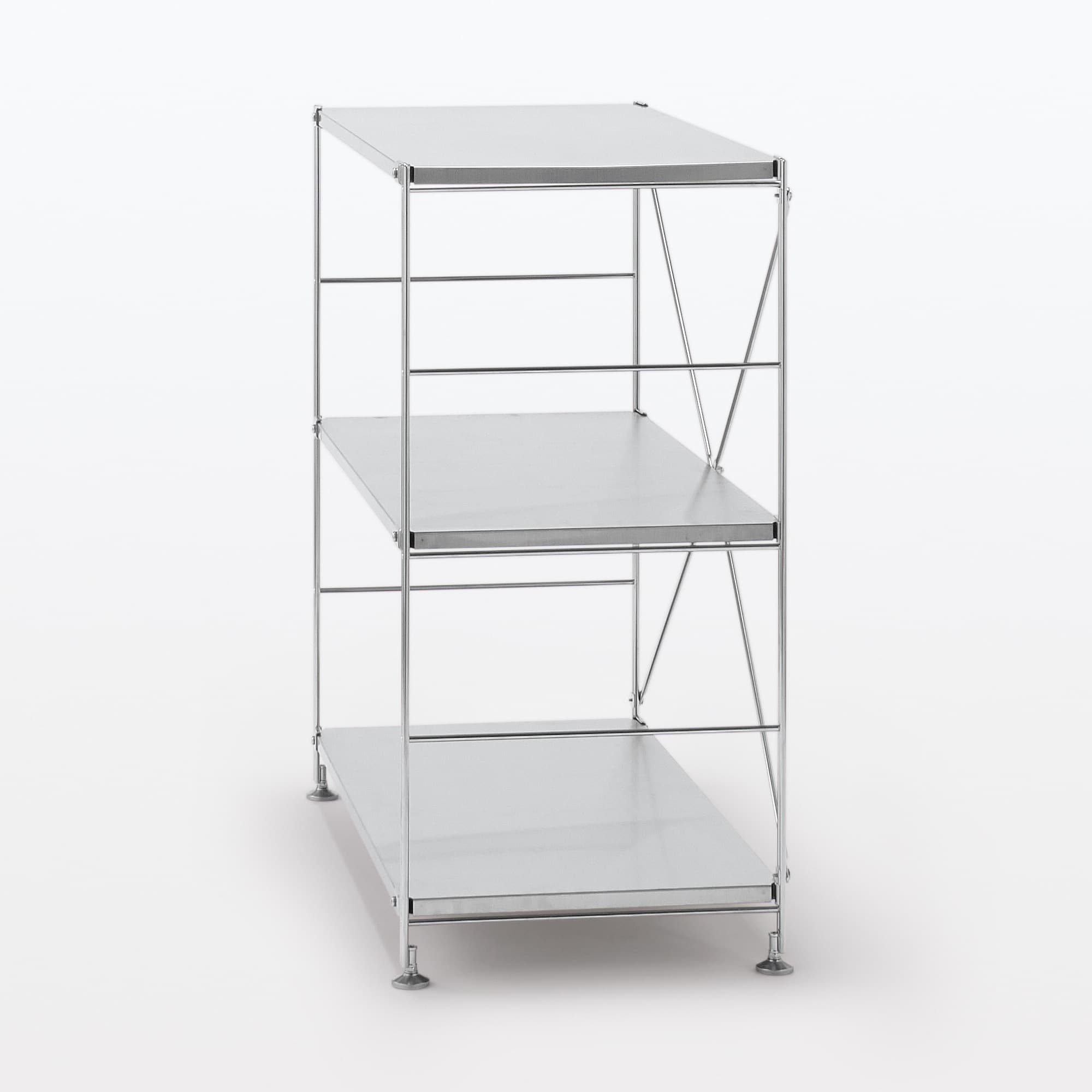 【新古品】ステンレスユニットシェルフ　ステンレス棚セット　ワイド　小