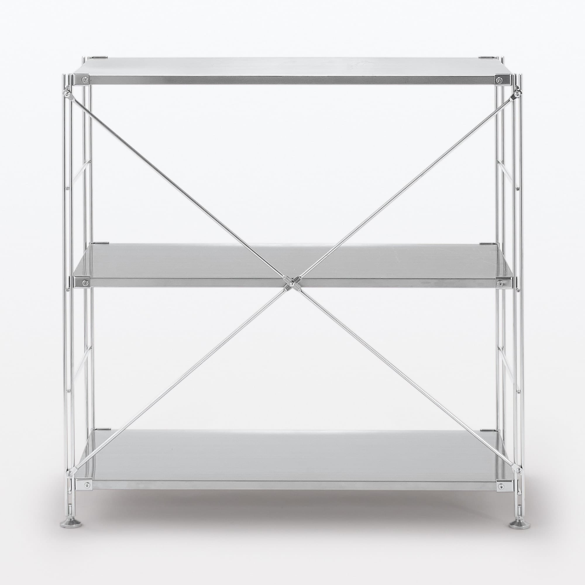 【新古品】ステンレスユニットシェルフ　ステンレス棚セット　ワイド　小