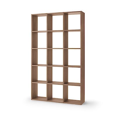 【新古品】スタッキングシェルフセット・５段×３列・ウォールナット材