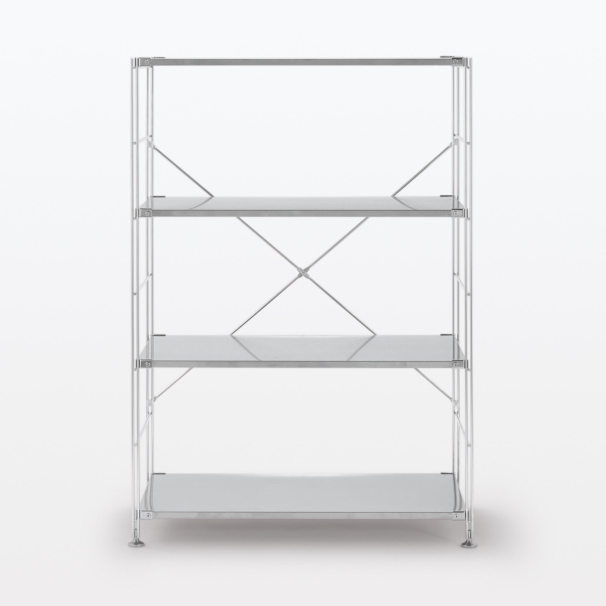 【新古品】ステンレスユニットシェルフ　ステンレス棚セット　ワイド　中