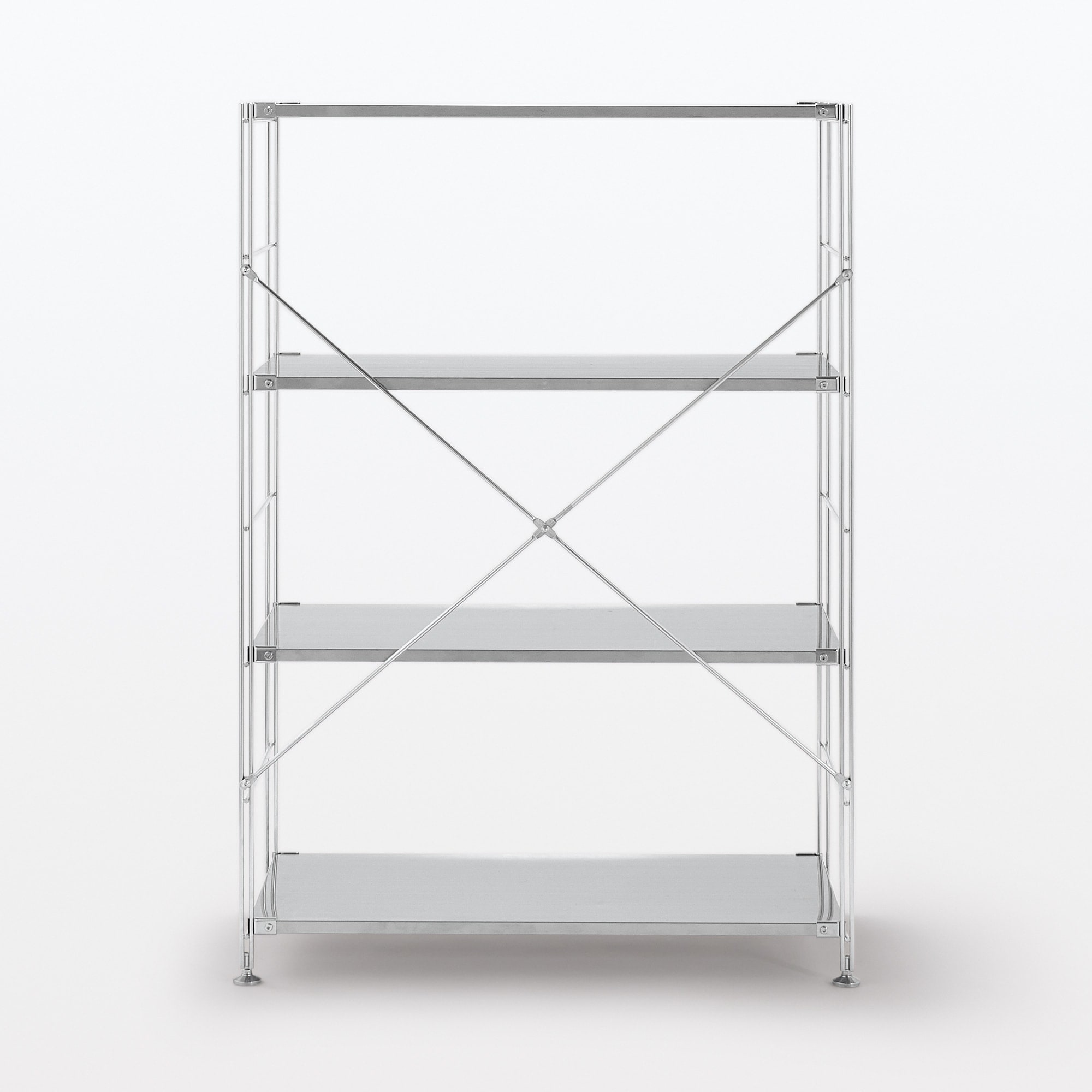 【新古品】ステンレスユニットシェルフ　ステンレス棚セット　ワイド　中