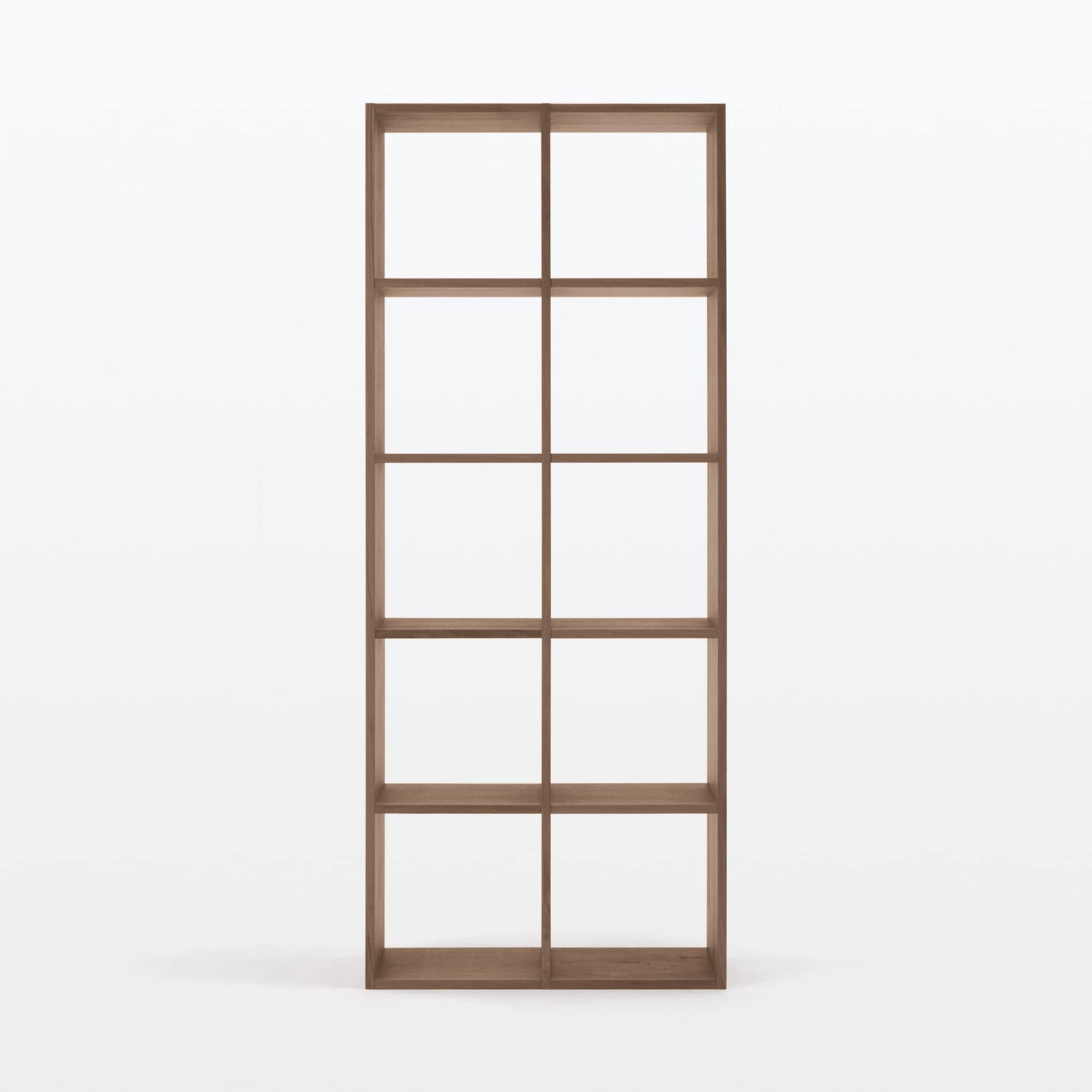 【新古品】スタッキングシェルフセット・５段×２列・ウォールナット材