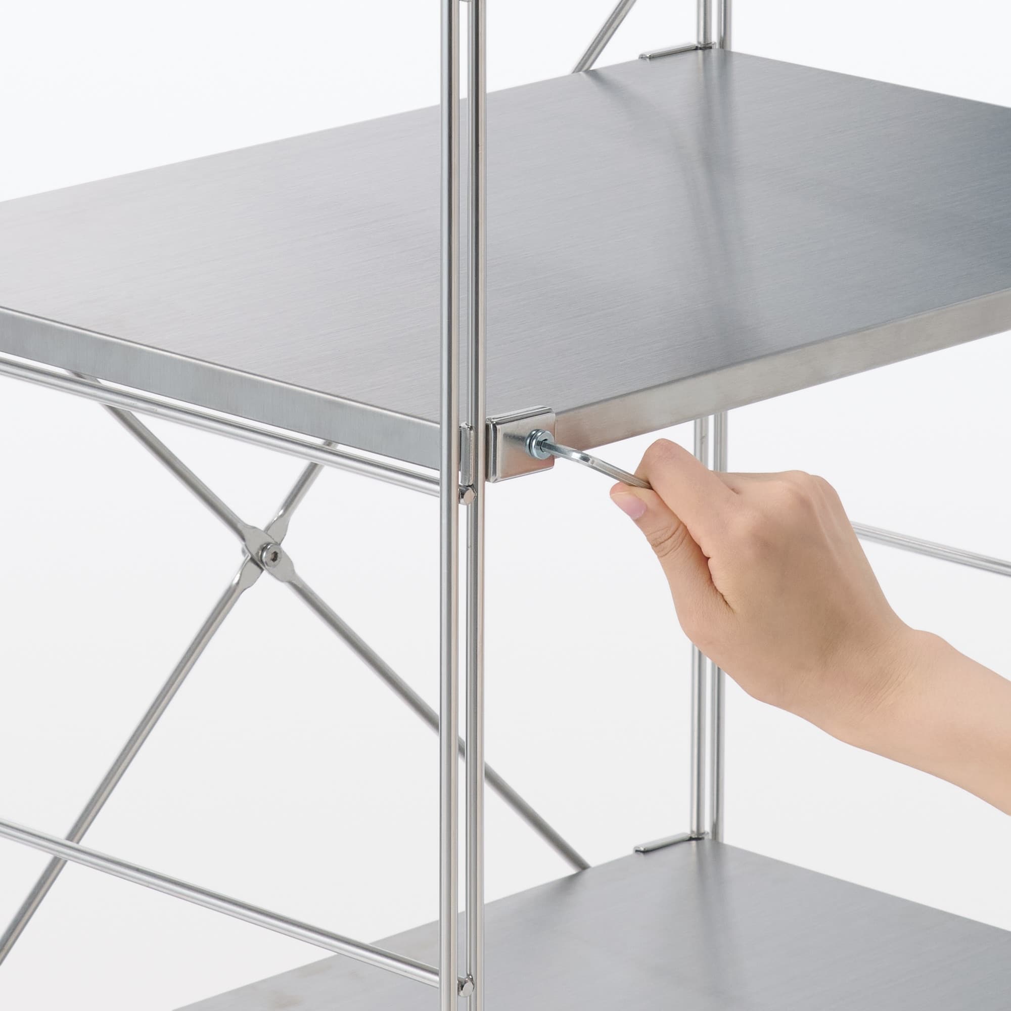 【新古品】ステンレスユニットシェルフ　ステンレス棚セット　大