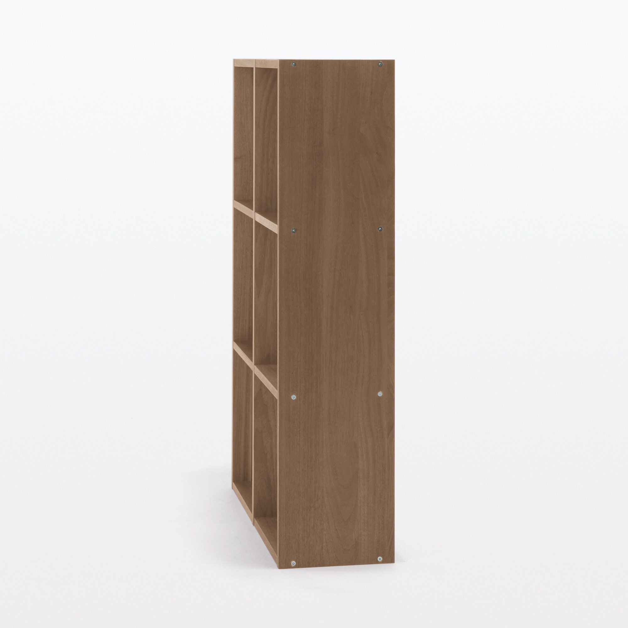 【新古品】スタッキングシェルフセット・３段×２列・ウォールナット材