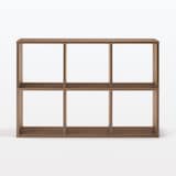 【新古品】スタッキングシェルフセット・３段×２列・ウォールナット材