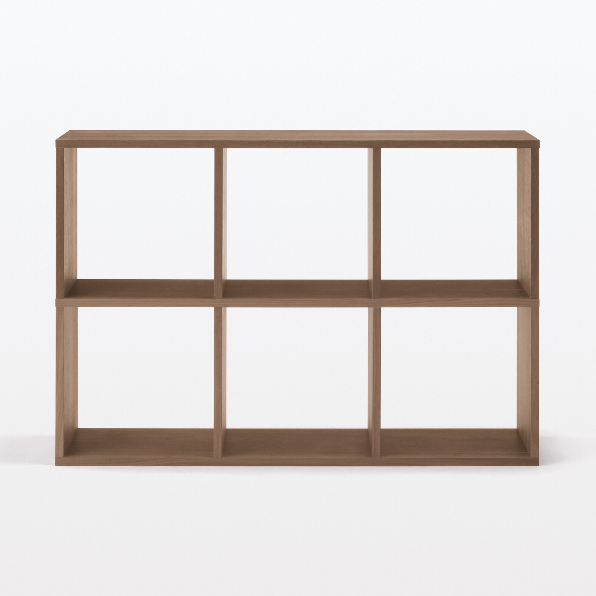 【新古品】スタッキングシェルフセット・３段×２列・ウォールナット材