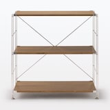【新古品】ステンレスユニットシェルフ　ウォールナット材棚セット　ワイド　小