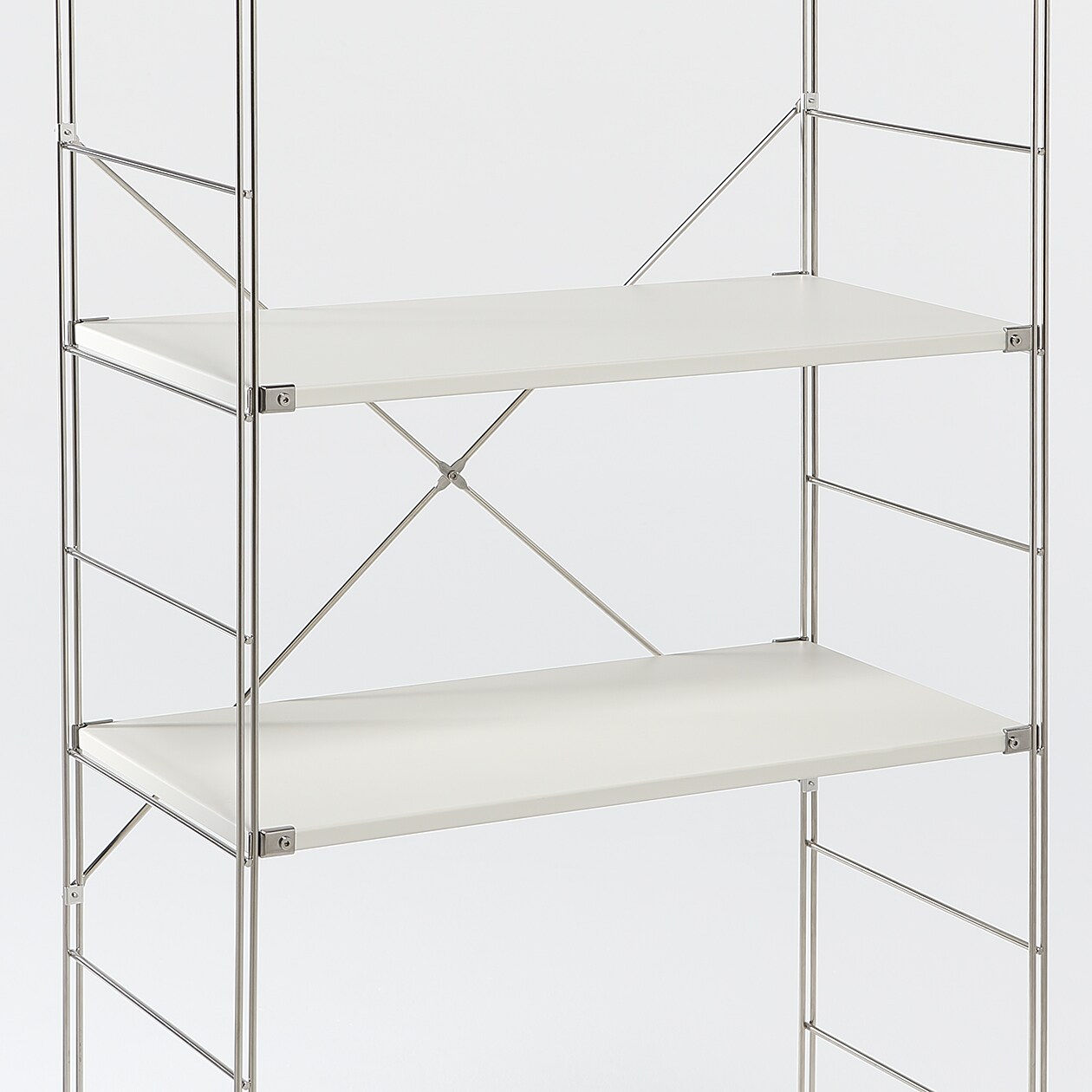 無印良品 ステンレスユニットシェルフ用 追加棚 ライトグレー 幅81cm 4枚 新古品】ステンレスユニットシェルフ用 追加棚 ライトグレー | 無印良品