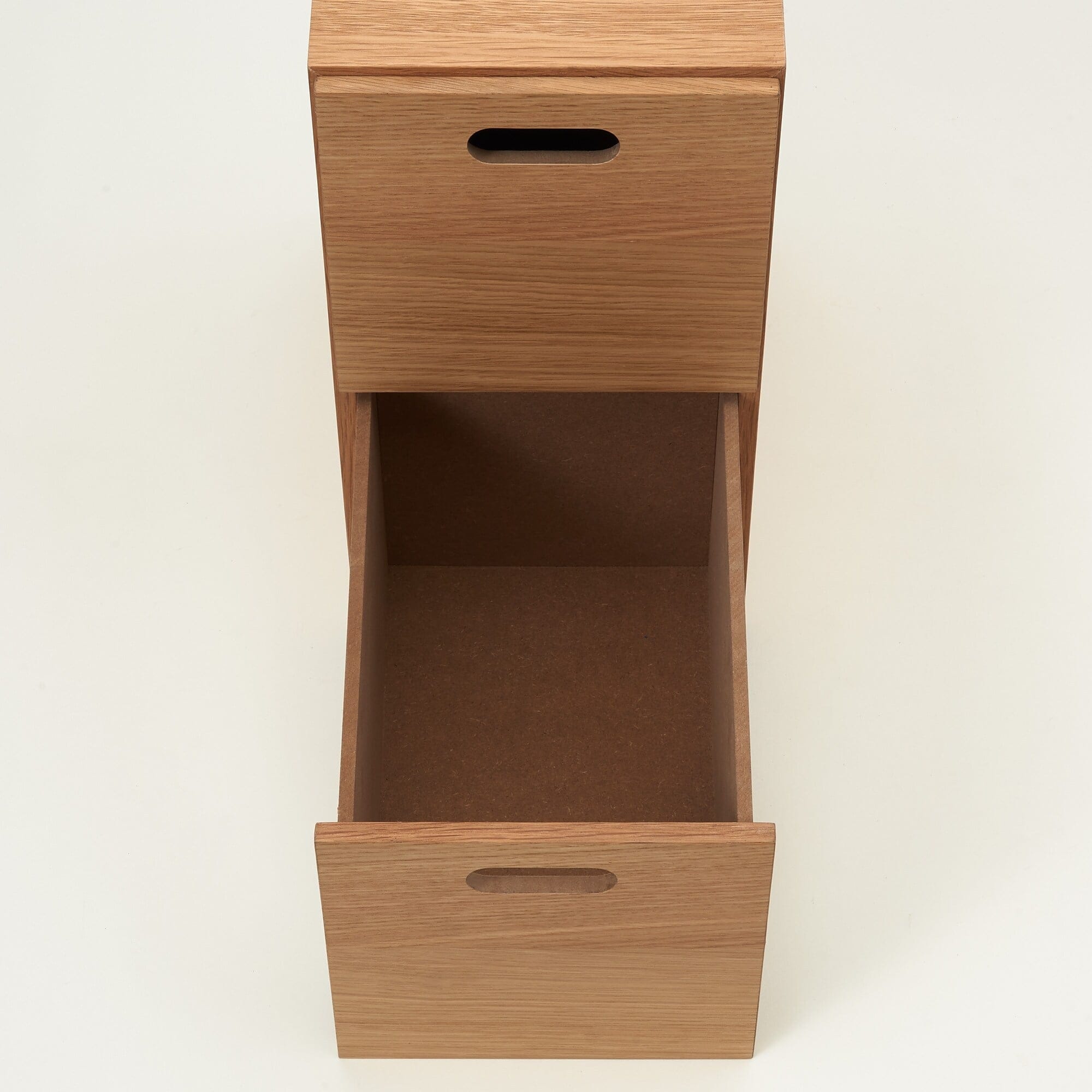 【新古品】スタッキングチェスト・ハーフ・引出し・２個／オーク材突板