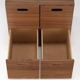 【新古品】スタッキングチェスト・引出し・４個／ウォールナット材突板