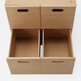 【新古品】スタッキングチェスト・引出し・４個／オーク材突板