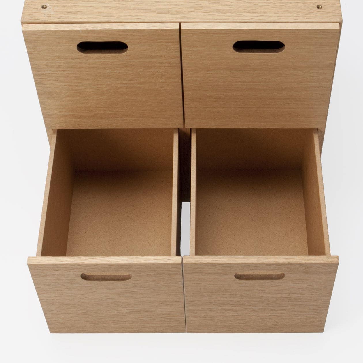 【新古品】スタッキングチェスト・引出し・４個／オーク材突板