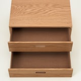 【新古品】スタッキングチェスト・ハーフ・引出し・２段／オーク材突板