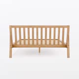 【新古品】もたれかかれる木製ベッド　オーク材突板　ダブル