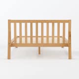 【新古品】もたれかかれる木製ベッド　オーク材突板　クィーン