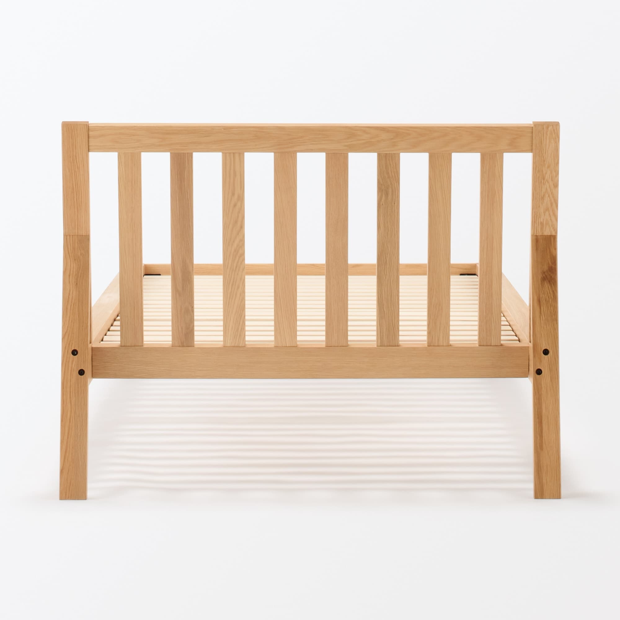 新古品】もたれかかれる木製ベッド オーク材突板 シングル | 無印良品