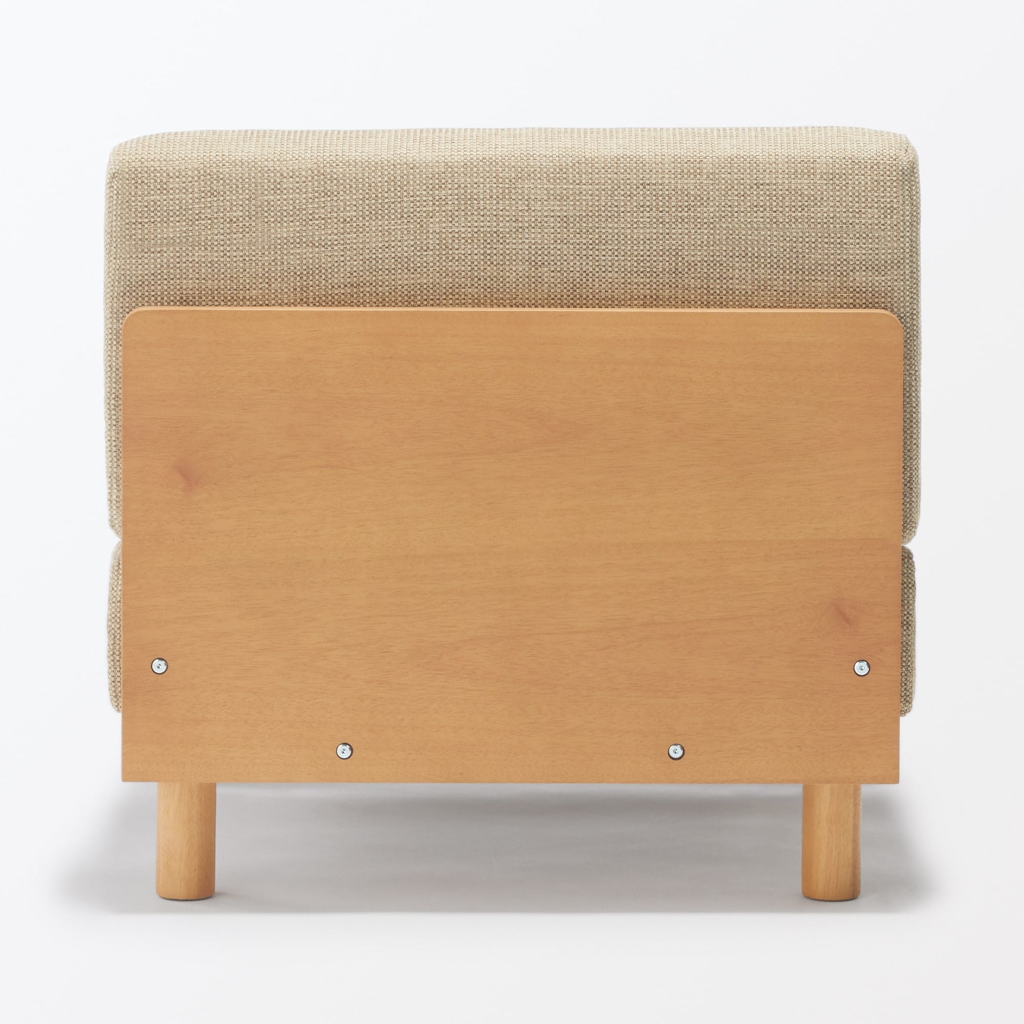 【新古品】ゆったり座れるアームレスソファ　１シーター　ポリエステル平織　ベージュ