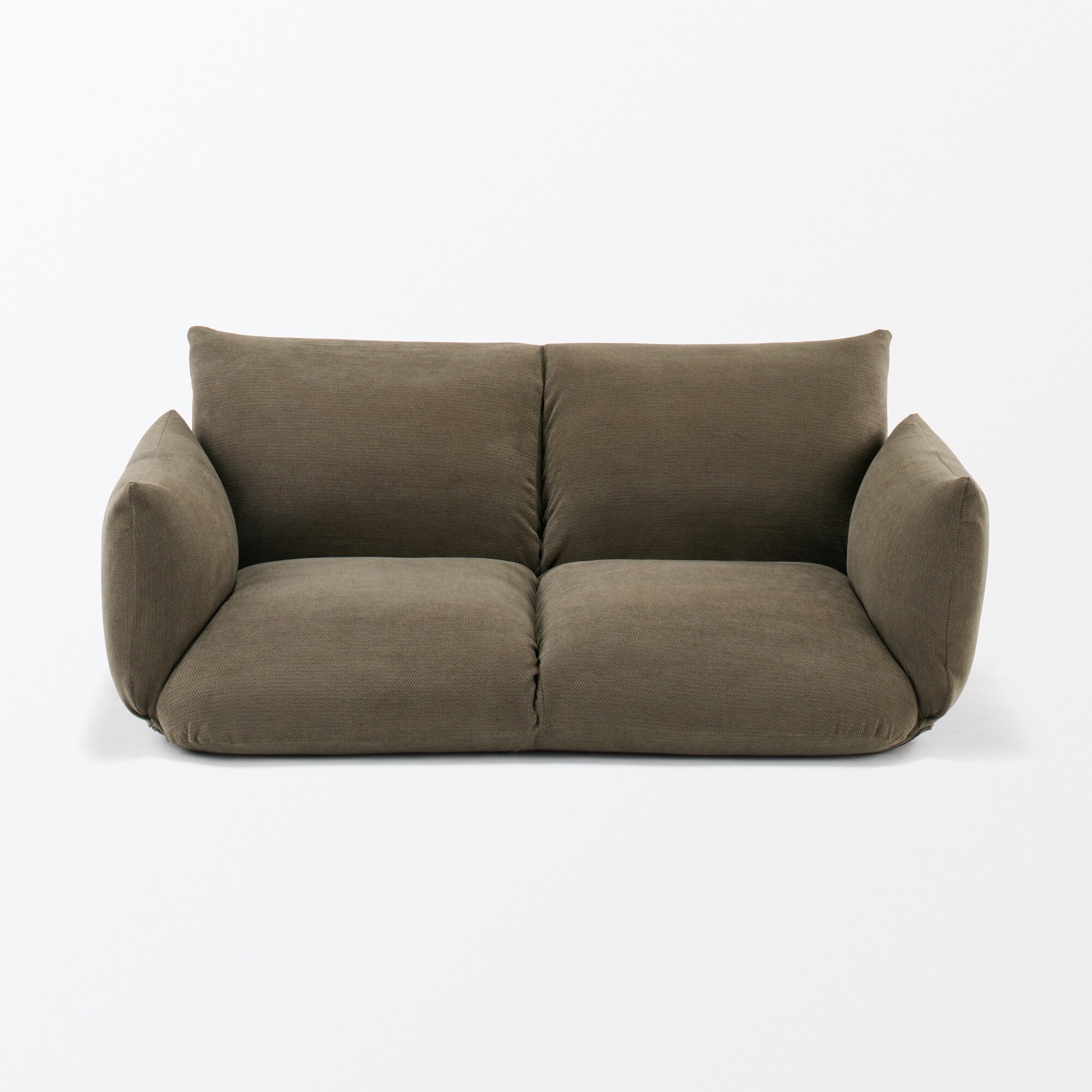 【新古品】リクライニング　フロアソファ　２シーター　ブラウン