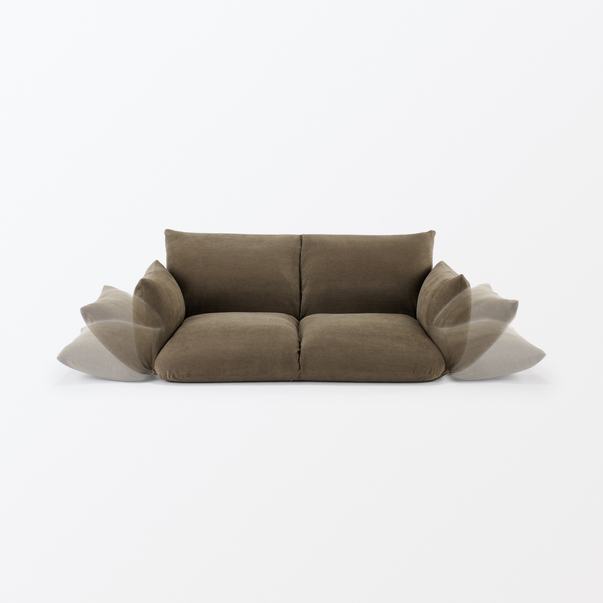 【新古品】リクライニング　フロアソファ　２シーター　ブラウン