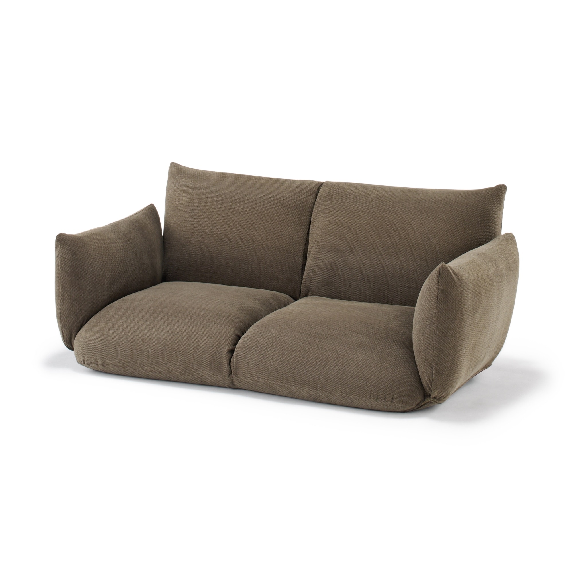 【新古品】リクライニング　フロアソファ　２シーター　ブラウン