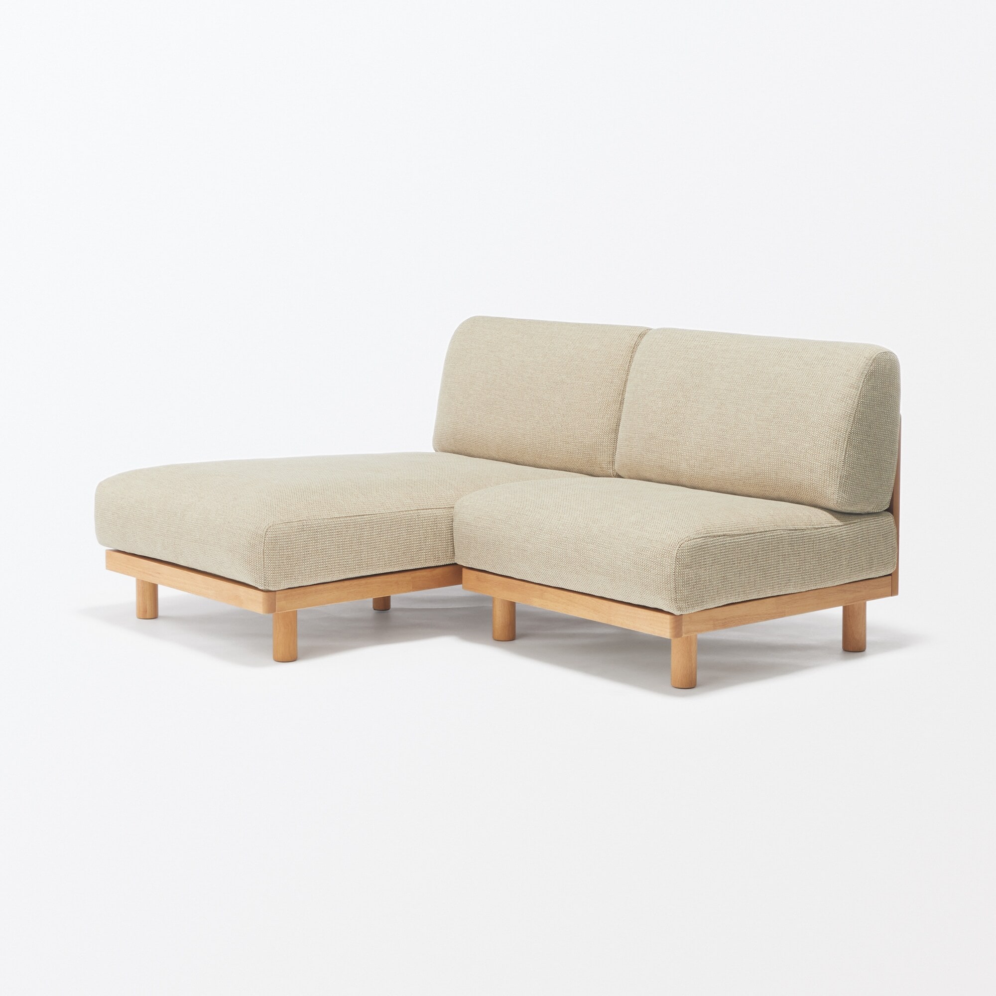 新古品】ゆったり座れるアームレスソファ カウチ ポリエステル平織