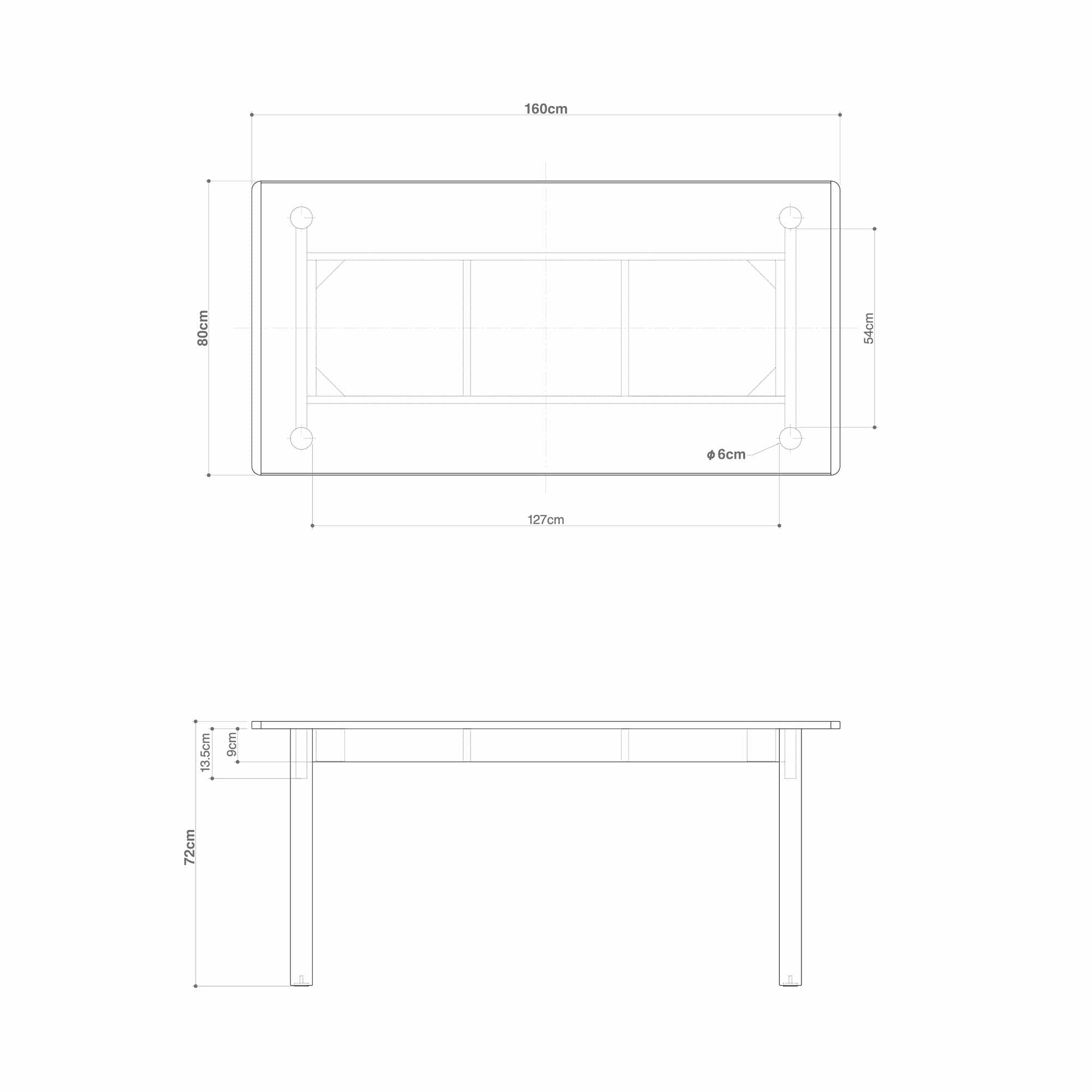 【新古品】木製テーブル　１６０×８０ｃｍ
