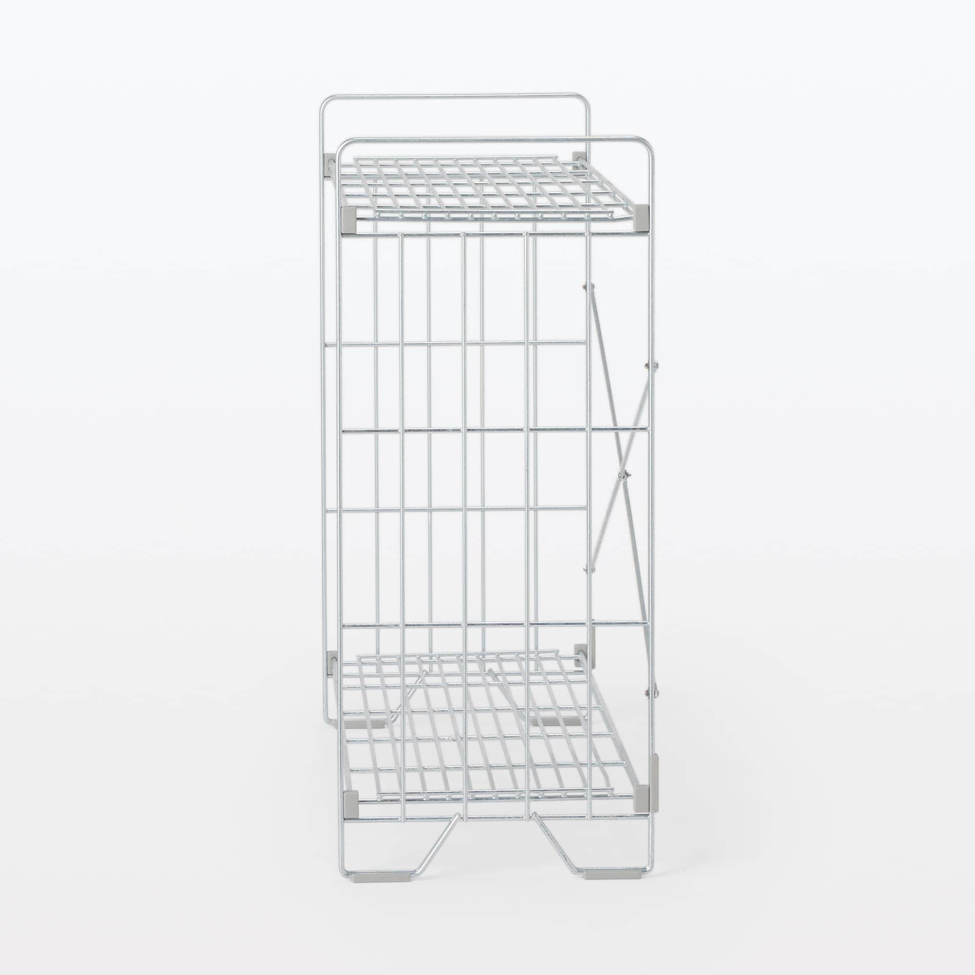 【新古品】中でも外でも使えるワイヤーラック　２段