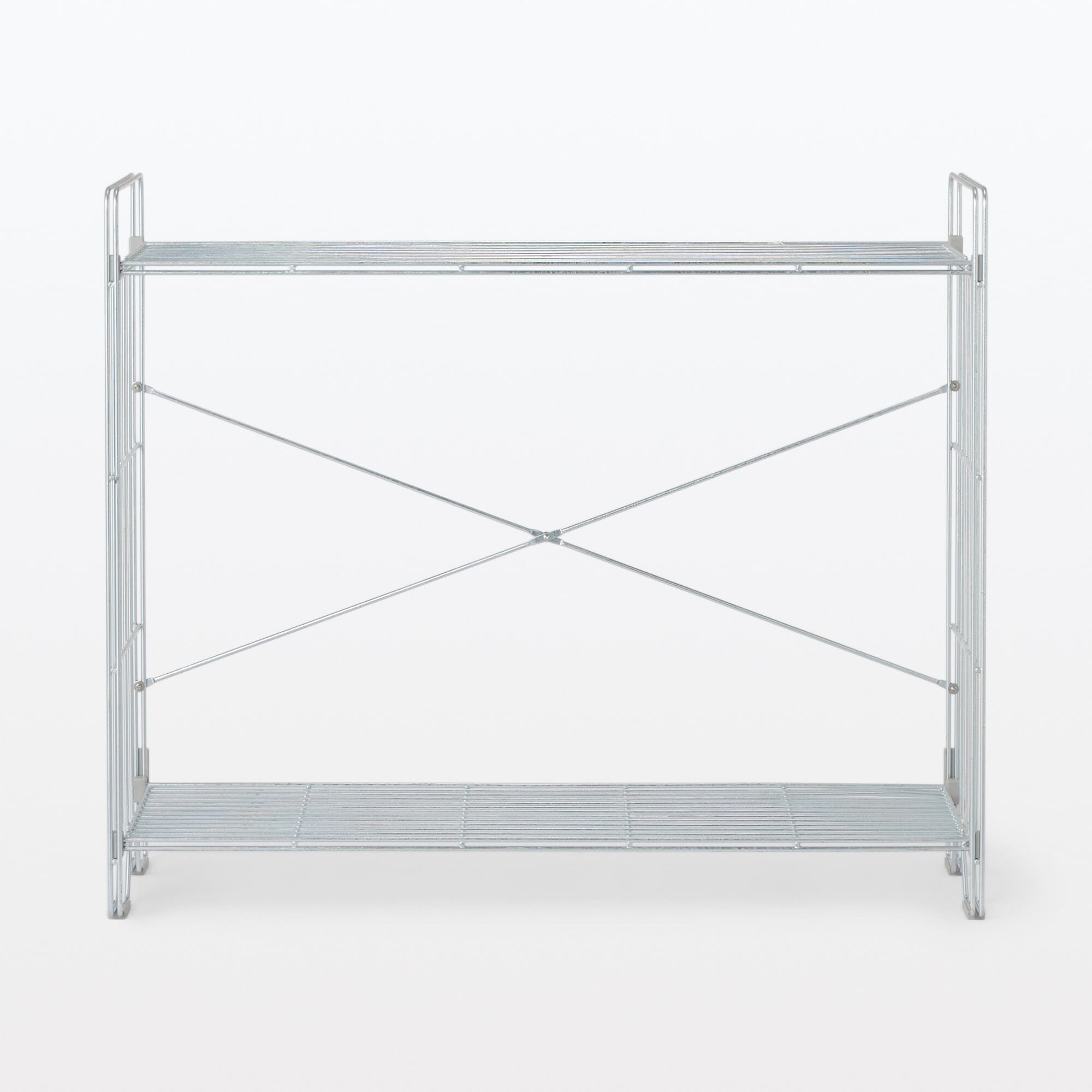 【新古品】中でも外でも使えるワイヤーラック　２段