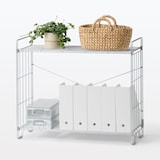 【新古品】中でも外でも使えるワイヤーラック　２段