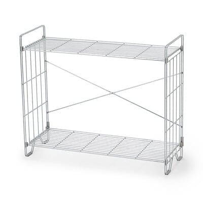 【新古品】中でも外でも使えるワイヤーラック　２段