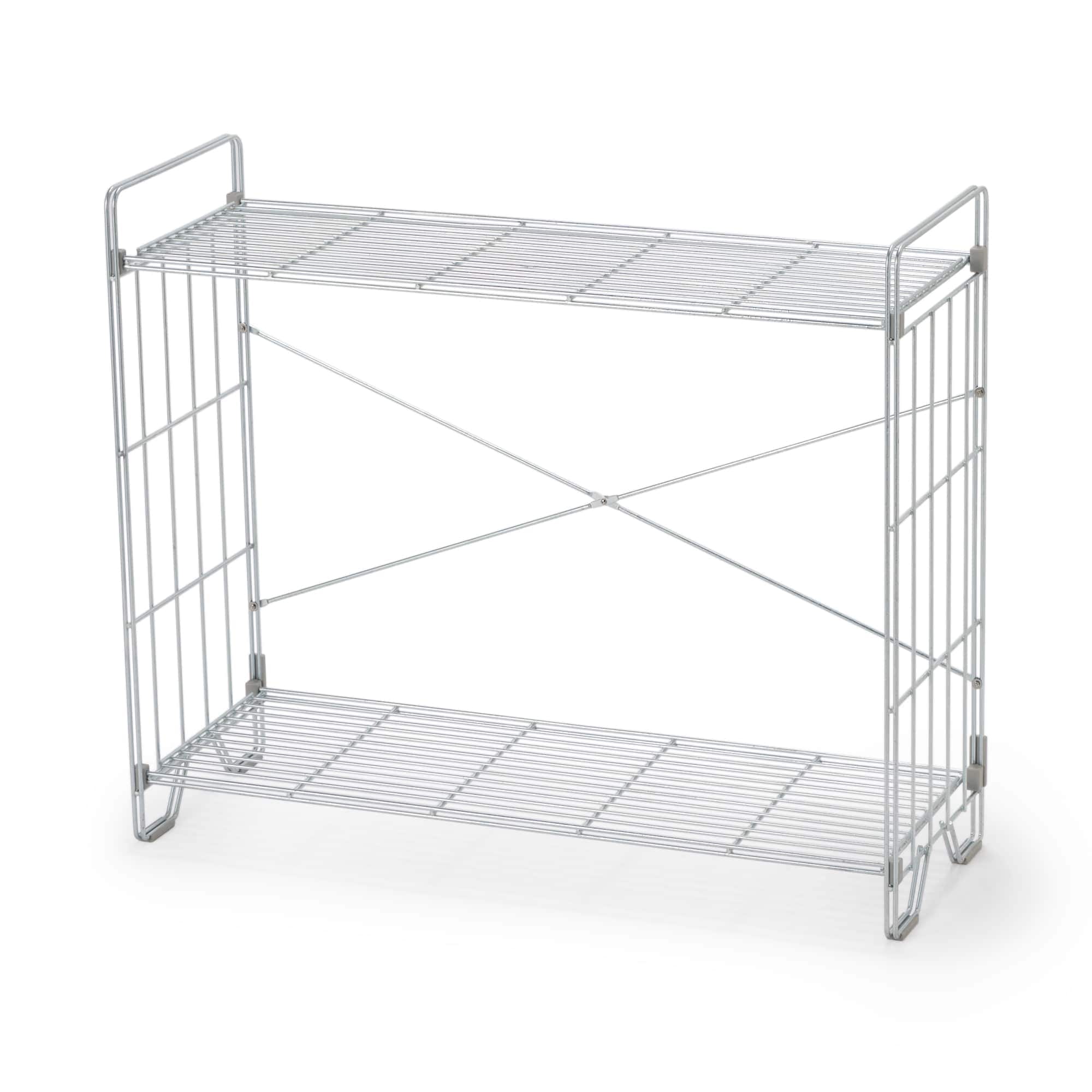 【新古品】中でも外でも使えるワイヤーラック　２段