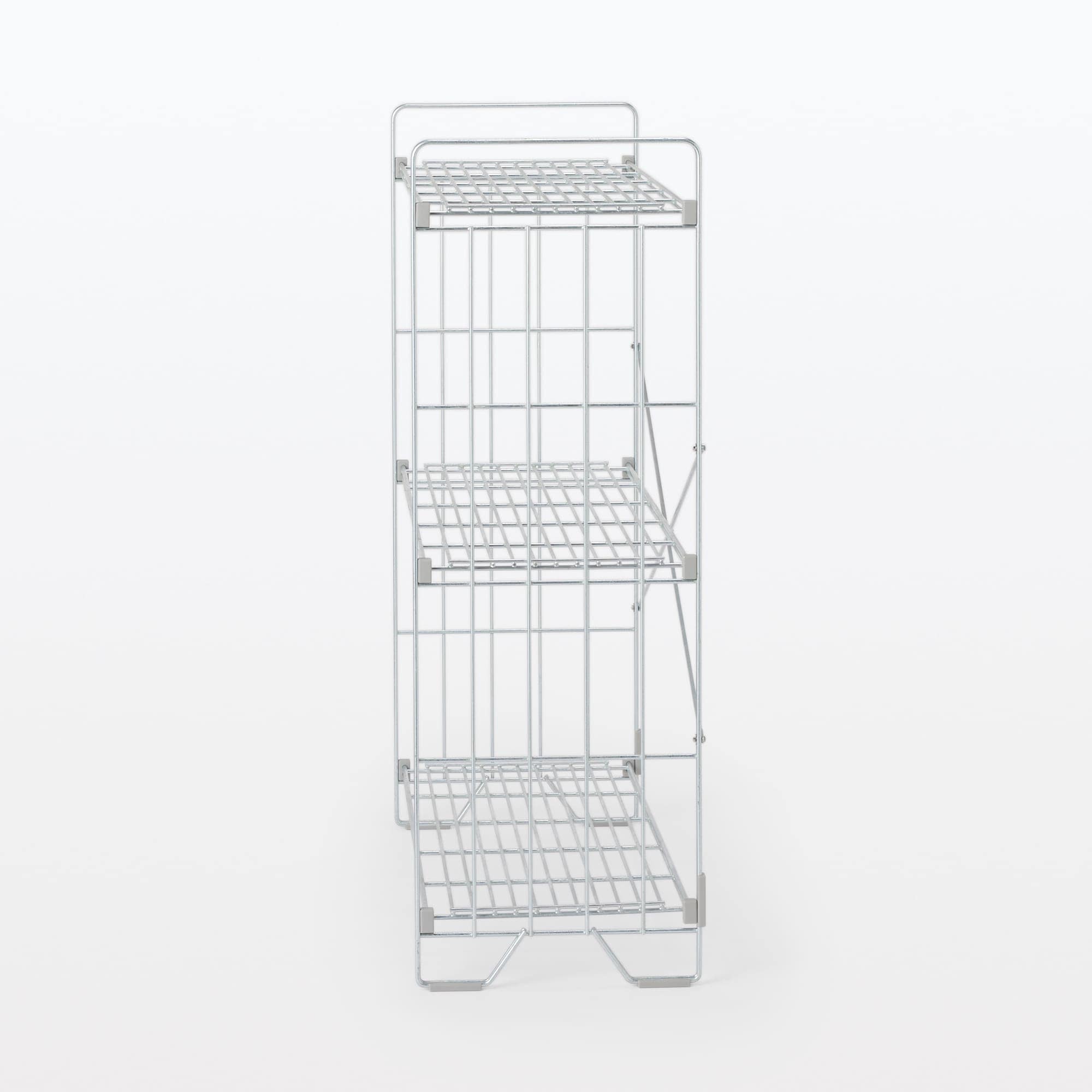 【新古品】中でも外でも使えるワイヤーラック　３段