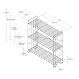 【新古品】中でも外でも使えるワイヤーラック　３段