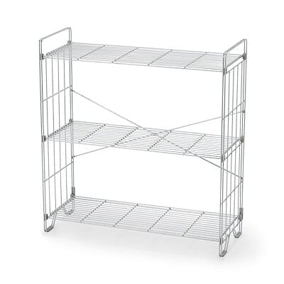 【新古品】中でも外でも使えるワイヤーラック　３段