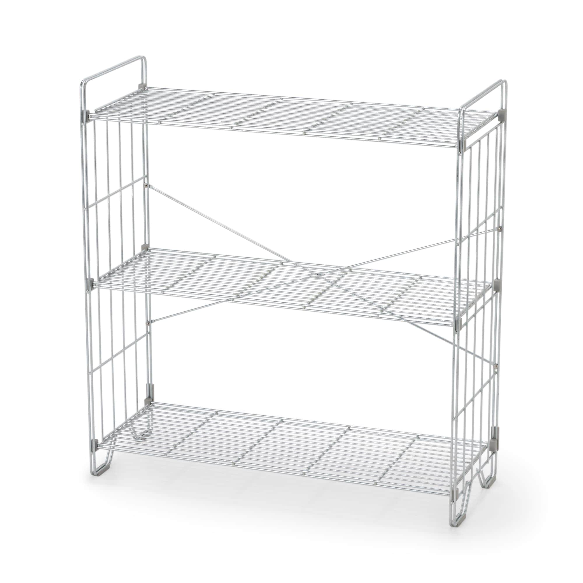 【新古品】中でも外でも使えるワイヤーラック　３段