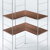 【新古品】ステンレスユニットシェルフ・追加棚・コーナータイプ／ウォールナット材