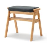 【新古品】再生ポリエステル混　木製スタッキングスツール　チャコール