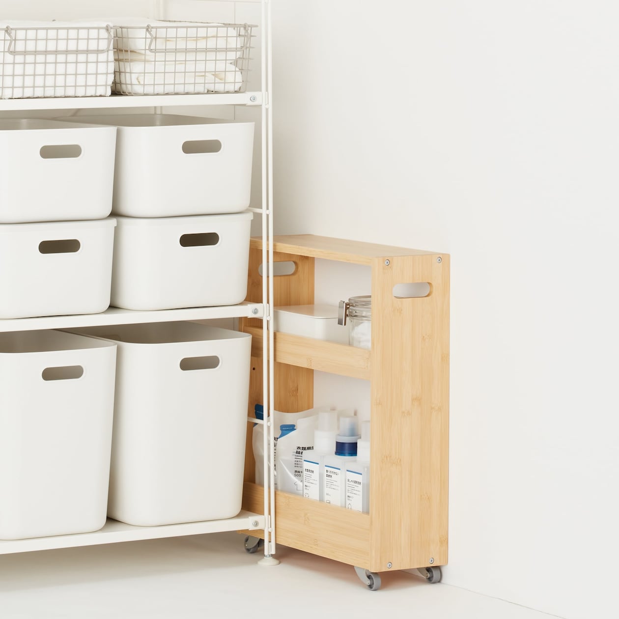 【新古品】竹材　スリムワゴン