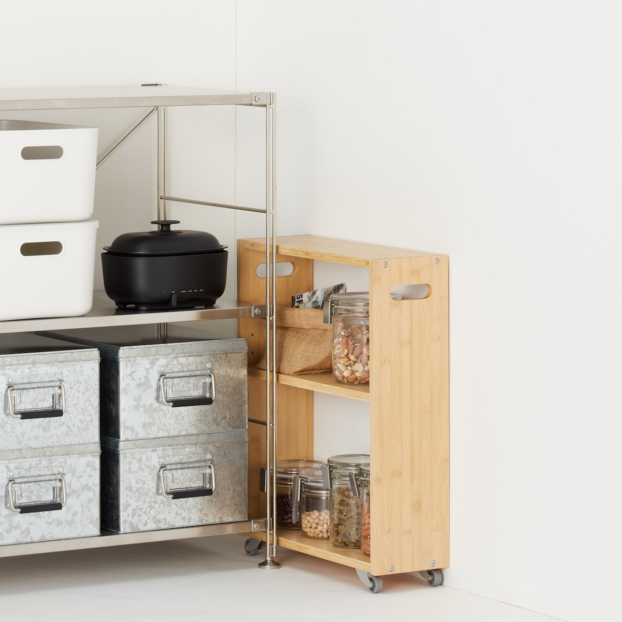 【新古品】竹材　スリムワゴン