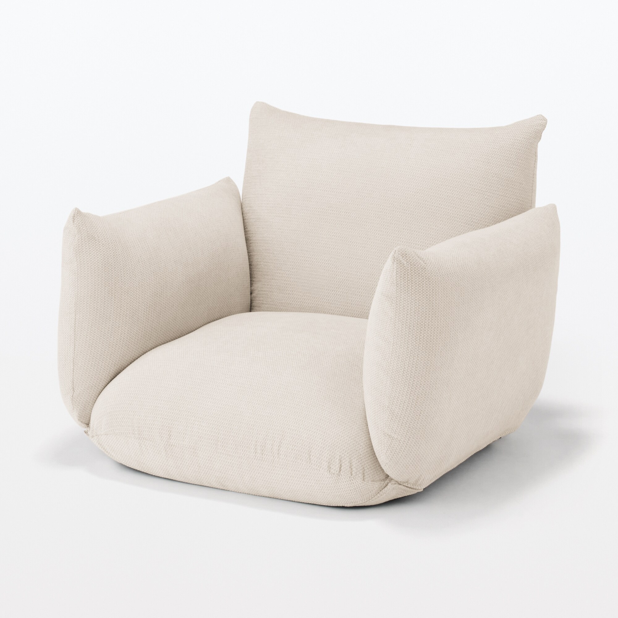 【新古品】リクライニング　フロアソファ　１シーター　ベージュ