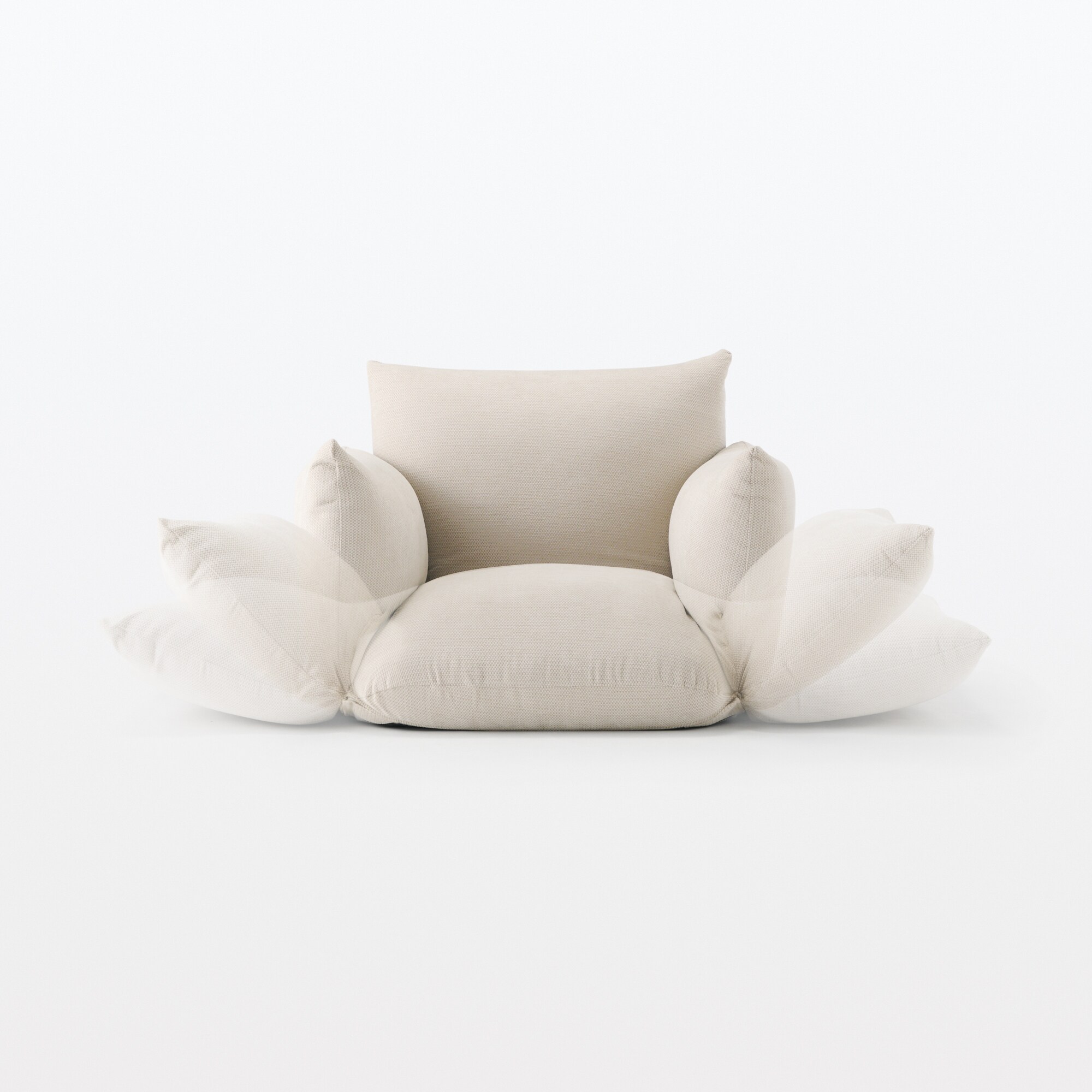 【新古品】リクライニング　フロアソファ　１シーター　ベージュ