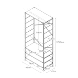 【新古品】スチールユニットシェルフ　ワードローブセット　ライトグレー
