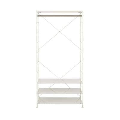 【新古品】スチールユニットシェルフ　ワードローブセット　ライトグレー