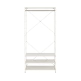 【新古品】スチールユニットシェルフ　ワードローブセット　ライトグレー